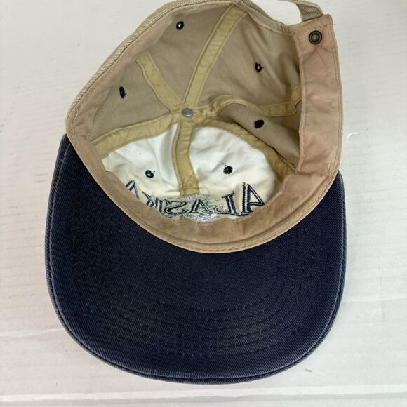 Retro Alaska Adjustable Hat, Beige, Embroidered State The Last Frontier, - Picture 5 of 7